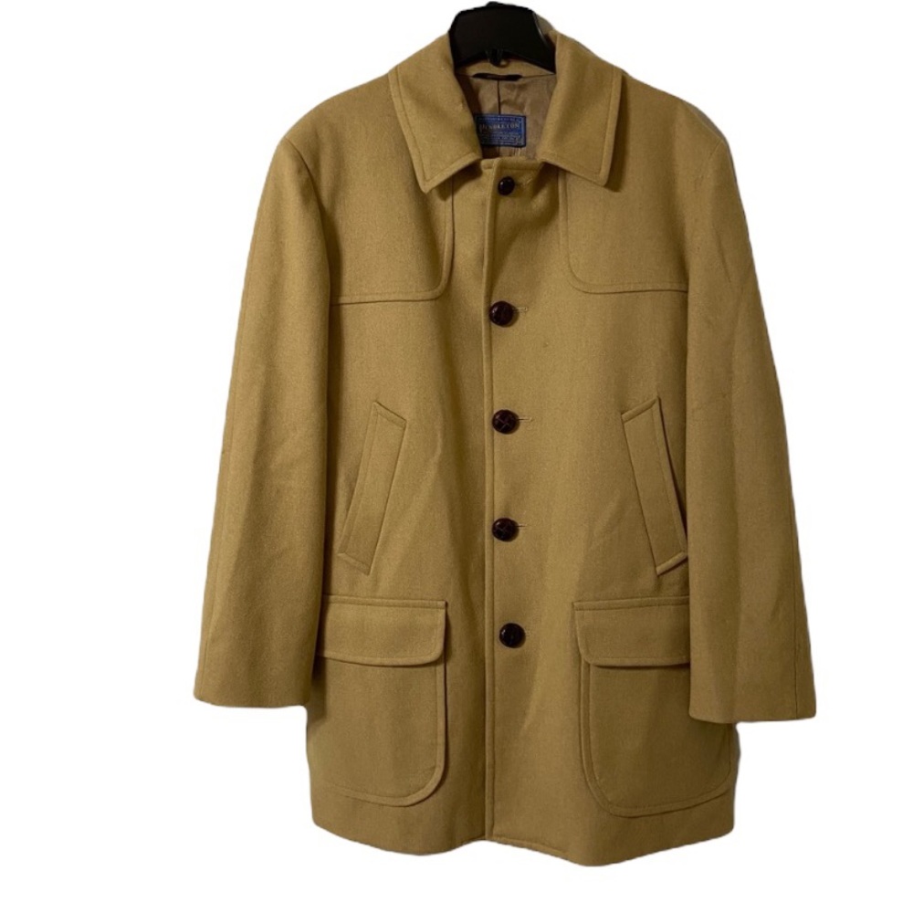 Vintage Tan Pendleton Men's Wool Coat Size 44